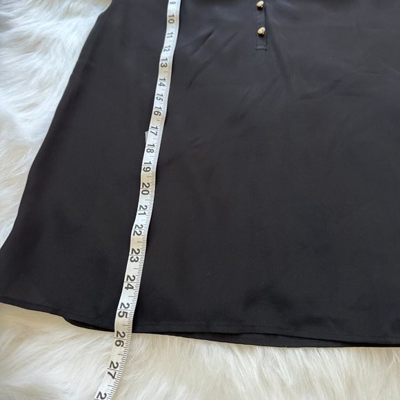 Lilly Pulitzer Silk Elsa Tunic Top Black Split Neck Boho Peasant SMALL #65774 - Picture 7 of 10